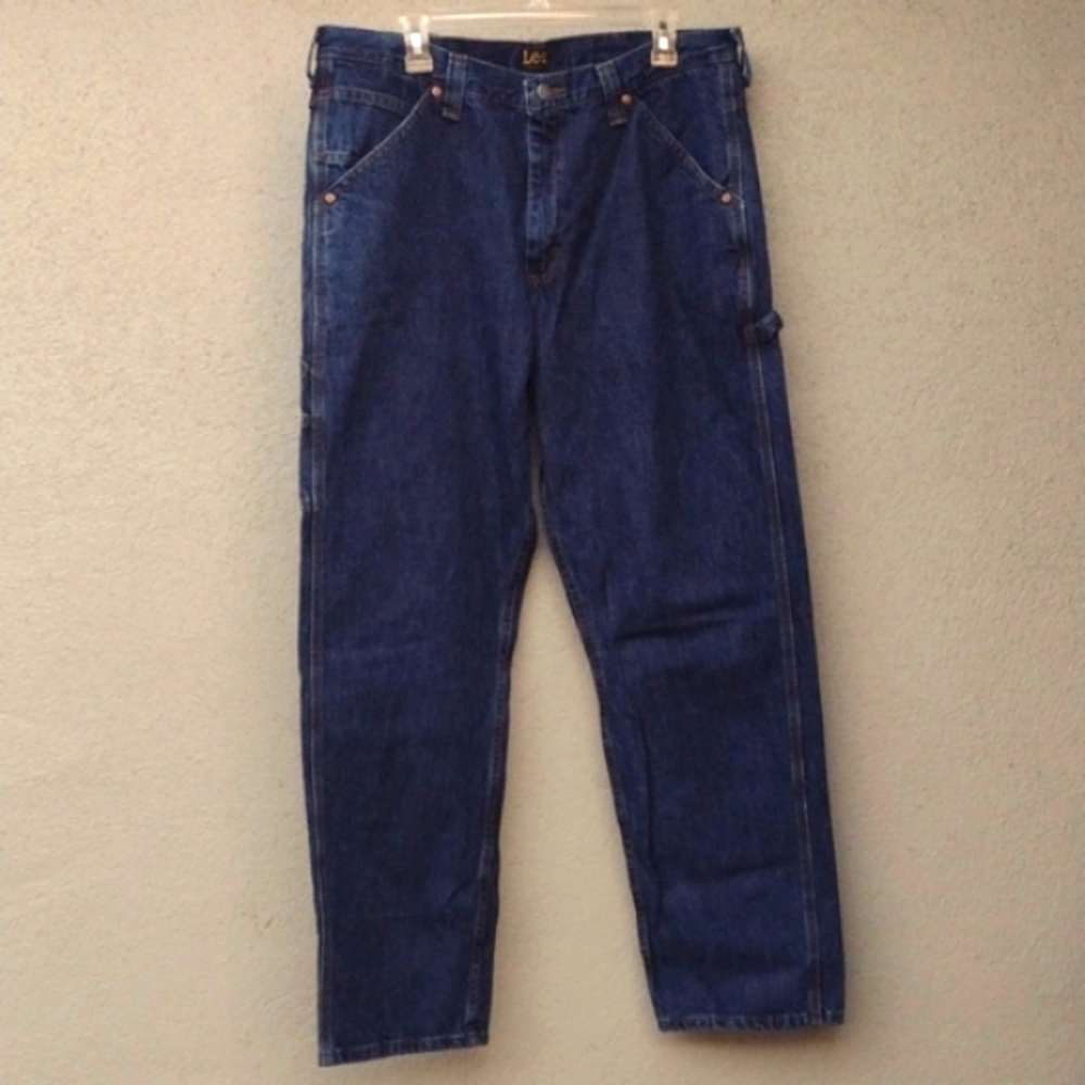 Lee Dark Blue Loose Fit Carpenter Denim Jeans Men's 36x32